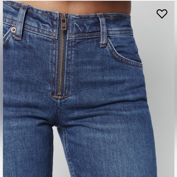 NWT Reformation Julianna Exposed Zip Straight Leg Jeans Mesa Size 27 Y2K - Picture 5 of 11